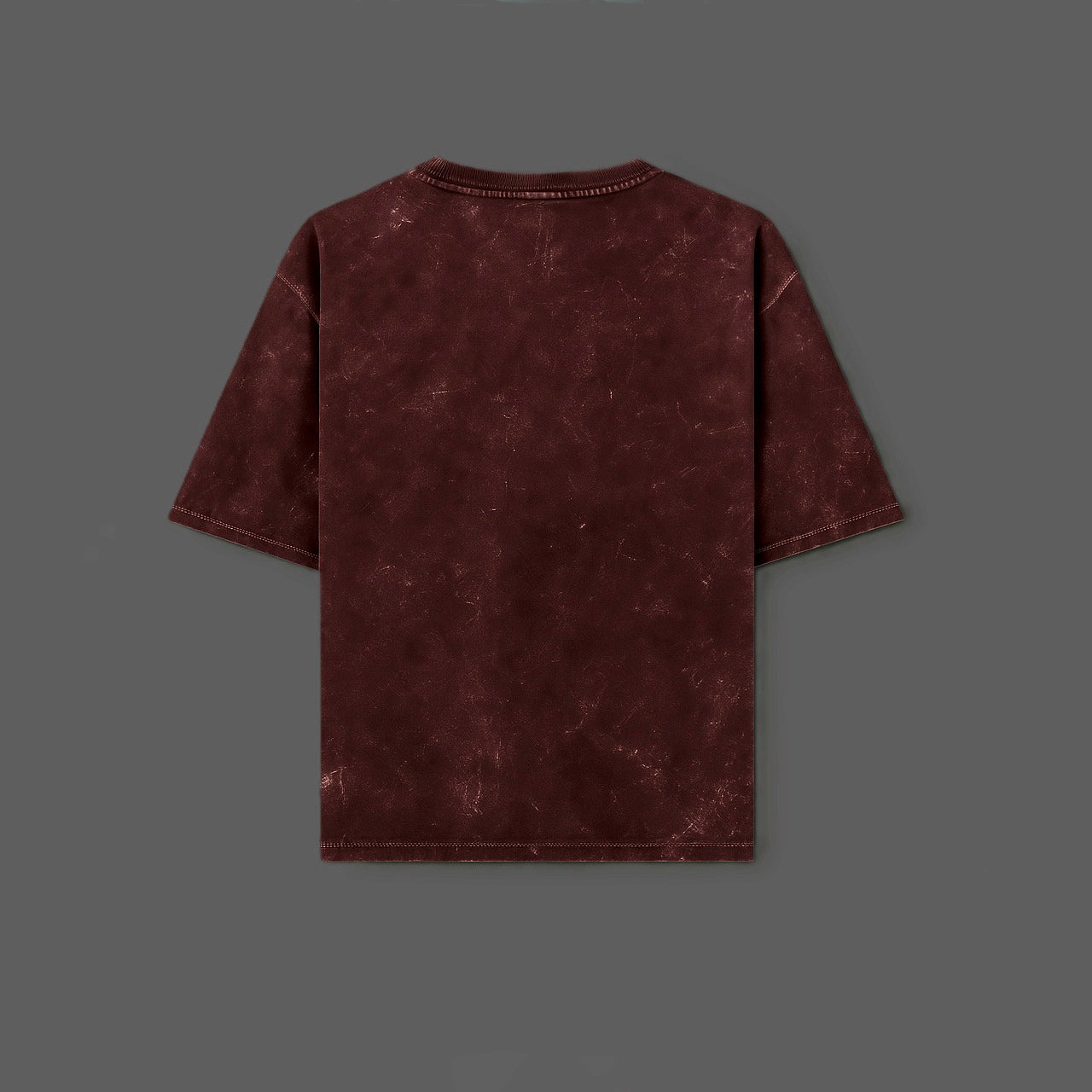 Squid Game Oversized Acid Wash T-Shirt – Maroon Terry Cotton | Unisex Streetwear Tee