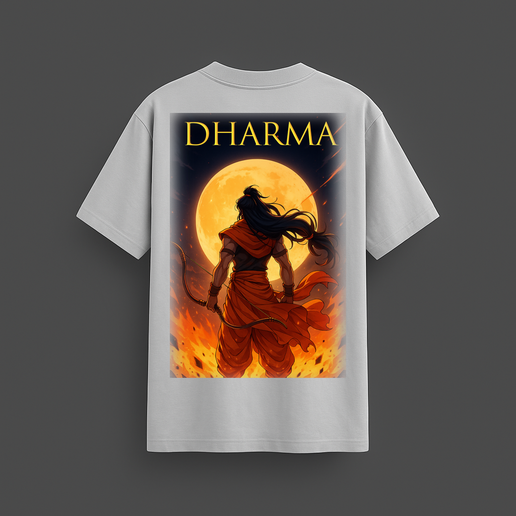 Shri Ram Oversized T-Shirt for Men | Spiritual Streetwear with Divine Ram Artwork | Mythicwear Exclusive