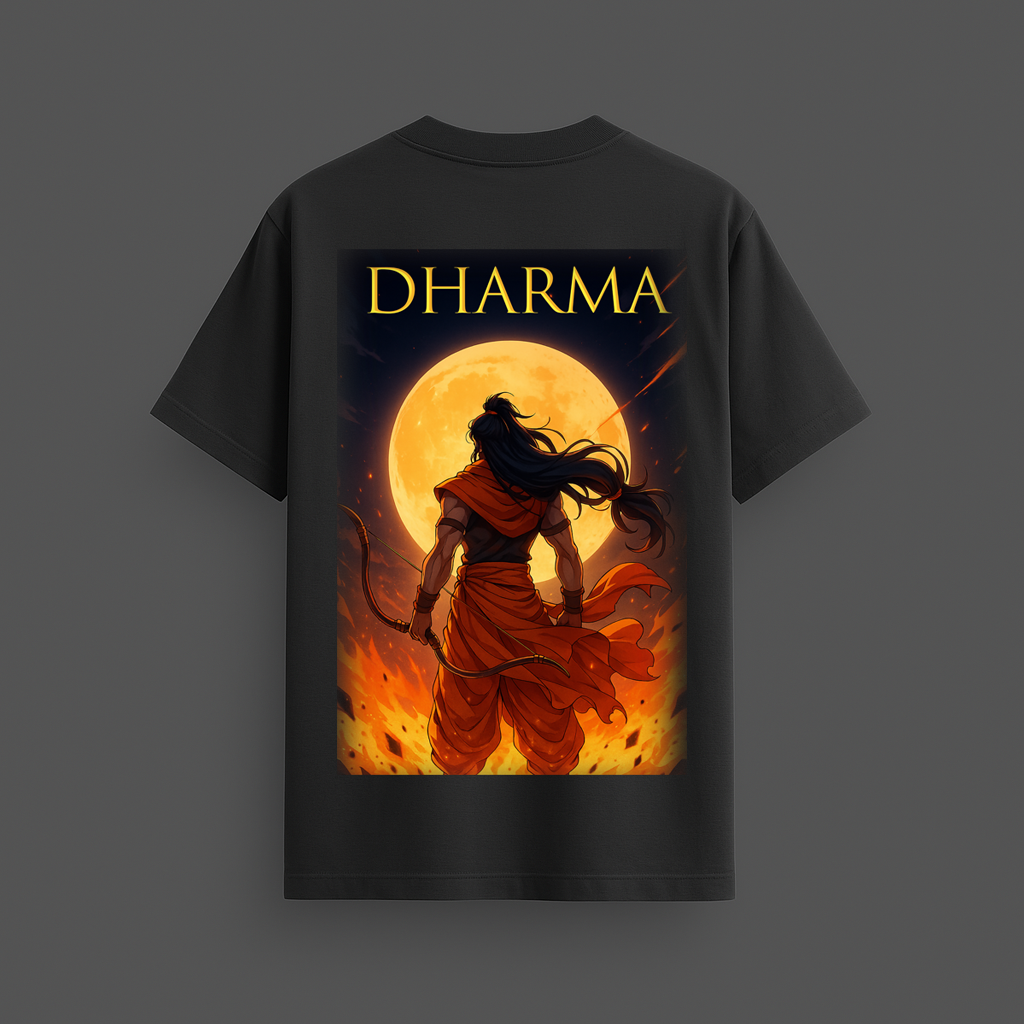 Shri Ram Oversized T-Shirt for Men | Spiritual Streetwear with Divine Ram Artwork | Mythicwear Exclusive
