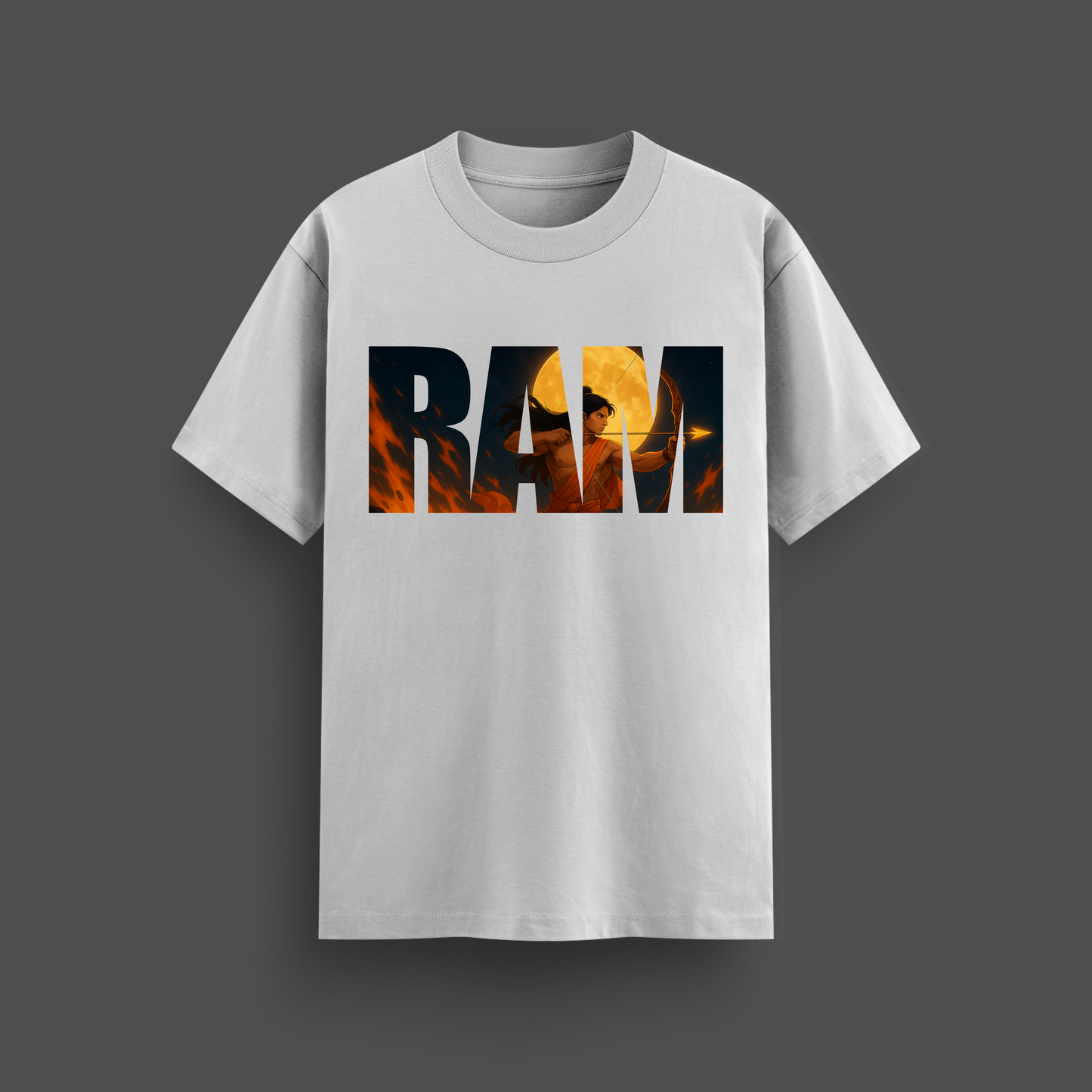 Shri Ram Oversized T-Shirt for Men | Spiritual Streetwear with Divine Ram Artwork | Mythicwear Exclusive