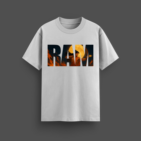 Shri Ram Oversized T-Shirt for Men | Spiritual Streetwear with Divine Ram Artwork | Mythicwear Exclusive