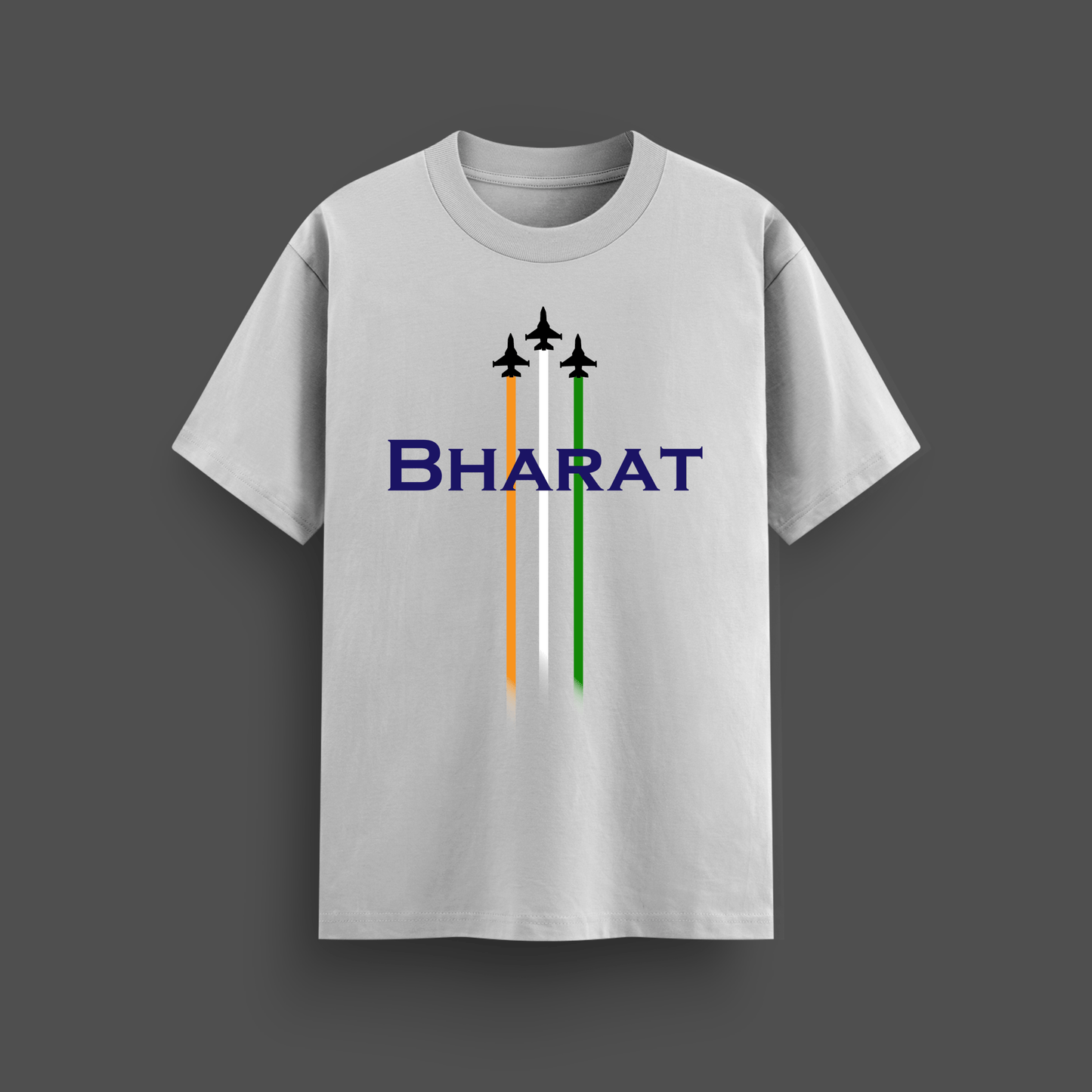 Bharat Oversized T-Shirt – Tricolor Fighter Jet Design | Unisex Cotton Tee - Mythic Wear