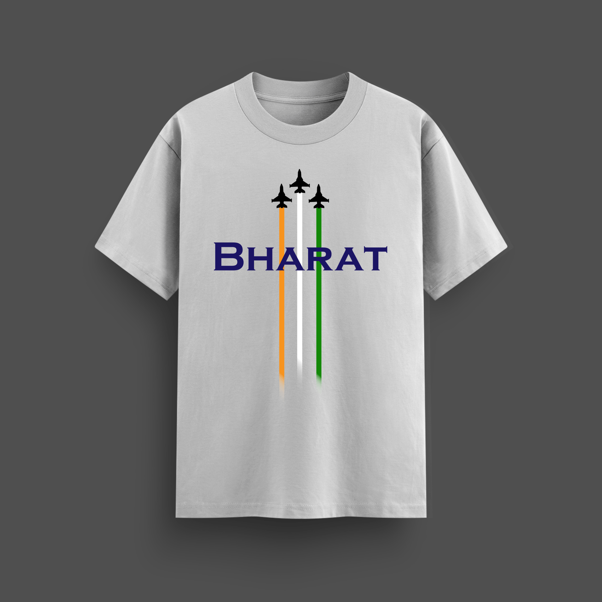 Bharat Oversized T-Shirt – Tricolor Fighter Jet Design | Unisex Cotton Tee - Mythic Wear