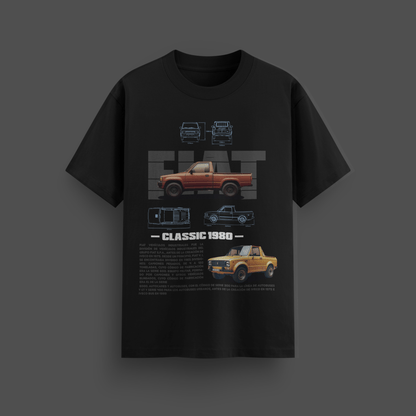 Classic 1980 Fiat T-Shirt | Car designed Oversized | Urban Streetwear - Mythic Wear